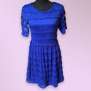 Alya Women’s Lace Blue Dress - Large
